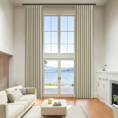 Miniatura 25 de Cortinas opacas de terciopelo beige para dormitorio de 52 x 72 pulgadas de largo, juego de 2 paneles - Cortinas con bloqueo de luz UV y reducción