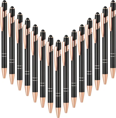 Miniatura 10 de Aozora Paquete de 18 Bolígrafos de Punta de Bola de Escritura Suave 2 en 1 Stylus Bolígrafo Retráctil de Punta de Bola con Punta Stylus Decoración