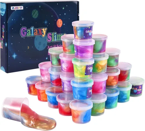 Favores de Fiesta para Niños Kit de Slime Galaxia, Paquete de 30 Masilla Rica y Colorida a Granel, Lodo para Alivio del Estrés y la Ansiedad,
