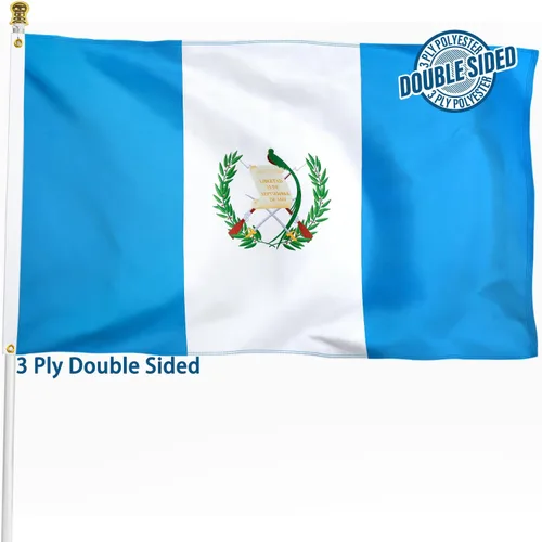 Miniatura 24 de Bandera de Nicaragua de 3 x 5 pies para exteriores, bandera nacional nicaragüense, bandera nacional nicaragüense, doble cara de 3 capas de poliéster
