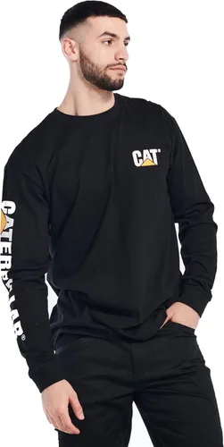 Miniatura 2 de Caterpillar Camiseta de manga larga para hombre con lazo de gestión de alambre en la parte central de la espalda del cuello y logotipo de trabajo