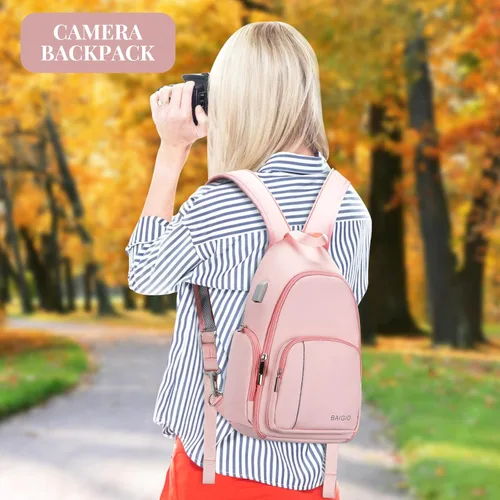Miniatura 8 de BAIGIO - Bolso cruzado para cámara pequeño, mochila para cámara para fotógrafos, bolso cruzado para cámara impermeable, mochila de viaje para cámara