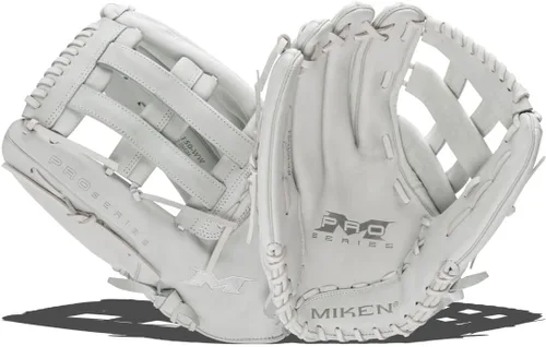 Miniatura 12 de Miken Pro Series - Guantes de sóftbol de lanzamiento lento, 13 pulgadas, blanco/rojo blanco/blanco