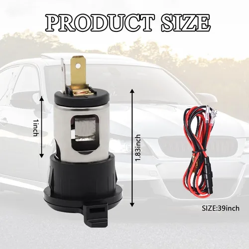 Miniatura 2 de Beypovk Enchufe para encendedor de cigarrillos, adaptador de encendedor de cigarrillos para automóvil con cubierta impermeable y cable de extensión