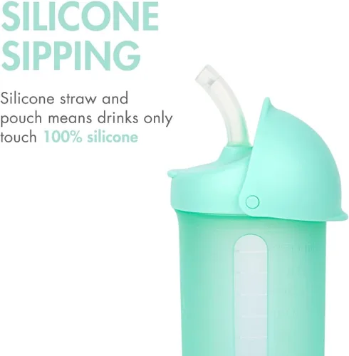 Miniatura 2 de Boon Swig - Taza de silicona para niños pequeños, 9 onzas.