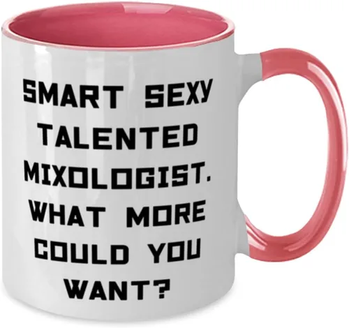 Miniatura 2 de Hermosa taza mixologist de dos tonos de 11 onzas, inteligente y sexy mezclólogo, regalos divertidos para compañeros de trabajo de amigos, regalos
