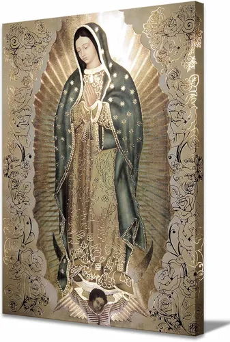 Miniatura 8 de Lienzo decorativo grande con marco de Nuestra Señora de Guadalupe Retrato de la Virgen María, arte de pared Virgen De Guadalupe Cuadros De La Virgen