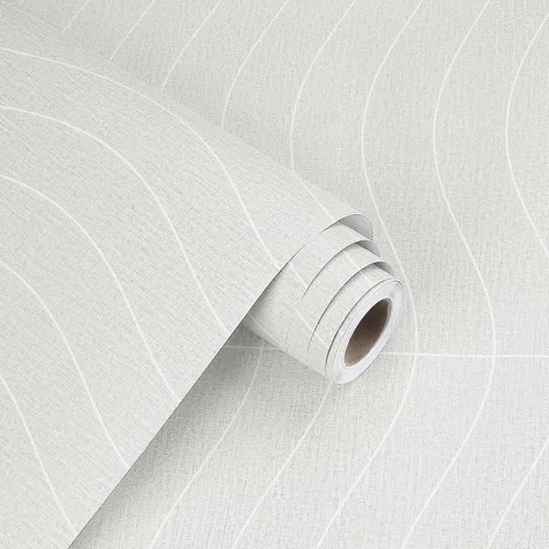 Miniatura 13 de WESTICK Papel tapiz de tela verde para despegar y pegar, papel de contacto retro esmeralda con textura de tela sintética, rollo de vinilo extraíble