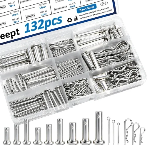 Miniatura 9 de 105 pines de chaveta de acero inoxidable 304 7 valores R Pasador de chaveta utilizado para sistema de bloqueo de enganche, camiones, motor