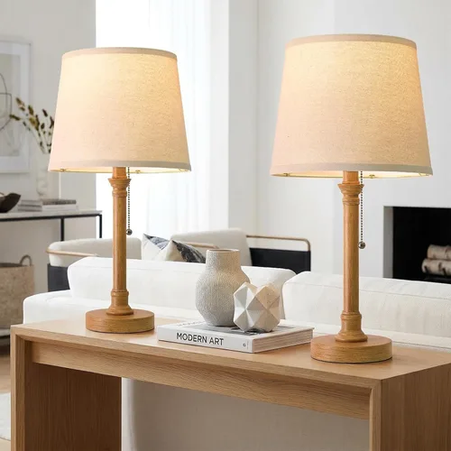 Miniatura 11 de Oneach Lámpara de mesa pequeña de 19.5 pulgadas para dormitorio, lámparas de noche para mesita de noche, lámpara de mesa negra para sala de estar