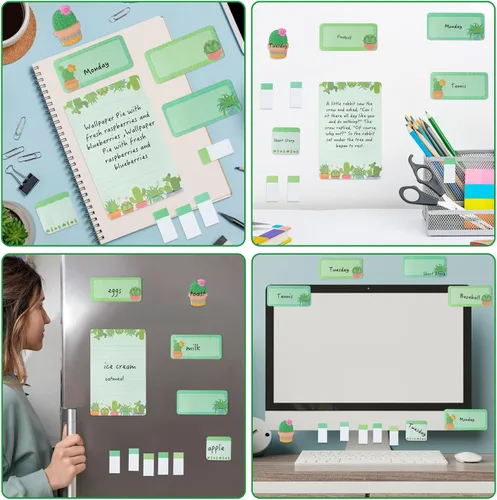 Miniatura 6 de Xqumoi Crecemos Cuando las Cosas son Difíciles Notas Adhesivas, 550 Hojas, Notas Adhesivas en Forma de Cactus Lindas, Notas Adhesivas en Hoja