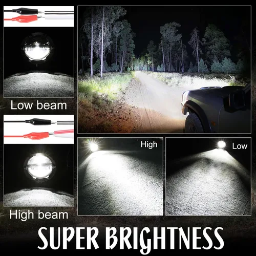 Miniatura 6 de Luces LED de luz de haz alto y bajo, barra de luz redonda todoterreno, 2 unidades, 120 W, cubo de luz LED, luces superbrillantes para camión, ATV