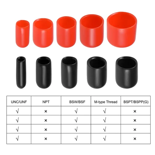 Miniatura 6 de uxcell 40 tapas redondas de goma de 3/32" 1/8" 5/32" 1/4" cubierta de vinilo negro tornillo protectores surtido