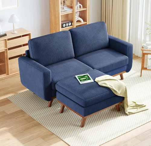 Miniatura 33 de Vesgantti Sofá modular en forma de U de 119 pulgadas, sofá modular de pana con asiento profundo y soporte de resortes, sofá convertible con 2 Beige