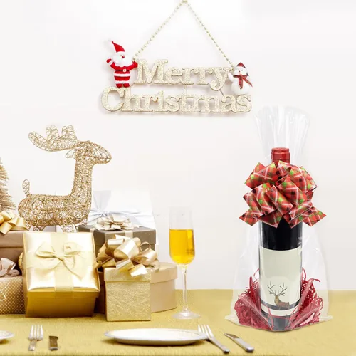 Miniatura 3 de Morepack Bolsas de celofán de 8 x 16 pulgadas, 100 bolsas de regalo de celofán transparente para botellas de vino