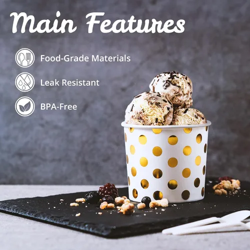 Miniatura 6 de MATICAN Vasos de papel para helado, 50 cuencos de postre desechables de 11 onzas para alimentos calientes o fríos, suministros de fiesta de 11