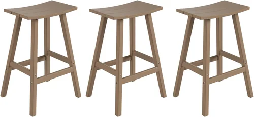 Miniatura 20 de WestinTrends Malibu - Juego de 2 taburetes para sillín para exteriores/patio, 24 alturas, color rojo