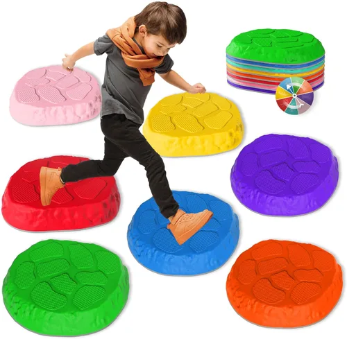 Miniatura 8 de Escalones para niños, 8/12 piezas duraderas, piedras de equilibrio antideslizantes para interiores y exteriores, juguetes para niños pequeños