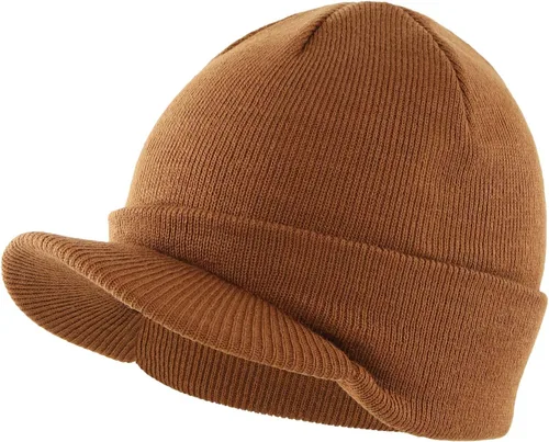 Miniatura 91 de Home Prefer - Gorro de invierno para hombre con visera, cálida y doble punto.