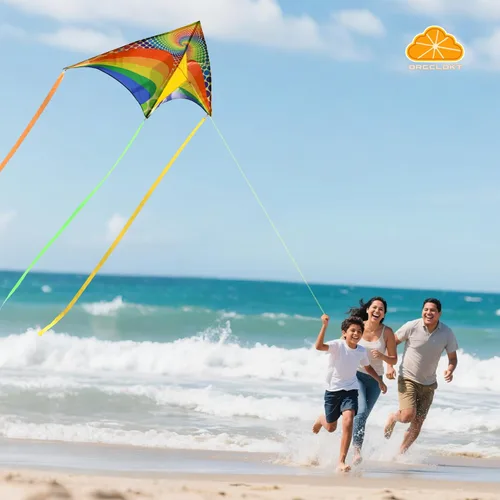 Miniatura 4 de ORGCLDKT-Rainbow Cruiser Delta Kite, Kites for Kids Ages 8-12,4-8,Boys,Girls,Kites for Adults,Beach,Beginners,Giant.1Pc or 3Pcs Pack. Easy to Fly.