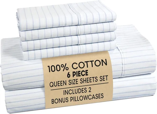 Miniatura 58 de Casa Platino Sábanas de cama individual XL, sábanas de 100 % algodón con 2 fundas de almohada, tejido percal crujiente y sensación acogedora, verde