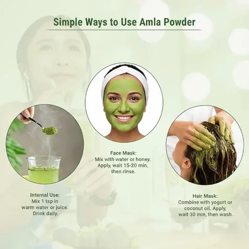 Miniatura 5 de Amla Powder 200g 100% Pure & Natural Indian Gooseberry Rich in Vitamin C Promotes Hair Growth, Skin Care & Scalp Treatment No Preservatives
