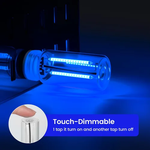 Miniatura 3 de 2 PCS Luces Ambientales USB Azules para Interior del Automóvil, Control Táctil Brillo Ajustable Enchufables Botella de Vidrio Retro Luces Nocturnas