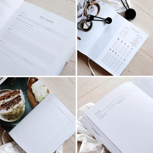 Miniatura 6 de Libro de Recetas para Escribir Tus Propias Recetas - Gran Diario de Cocina en Blanco Personalizado para la Familia, Contiene 200 Plantillas