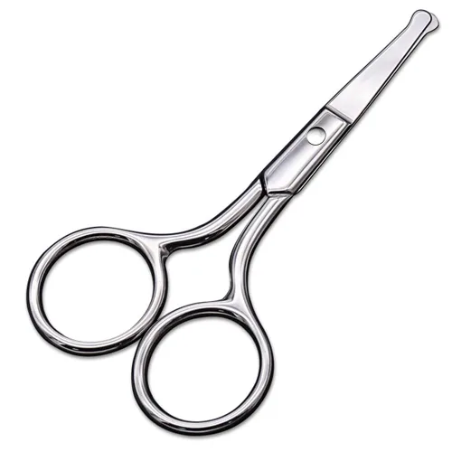 AsonTao Tijeras pequeñas con diseño de punta redonda – Aseo profesional para el cabello, pestañas, nariz, corte de cejas, bigote – no dañará la