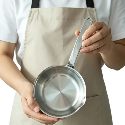Miniatura 4 de Mini sartén para huevos de 5.1 pulgadas, mini sartén para salsa, sartén para tortilla de acero inoxidable 304 para sartén de huevos, calentador