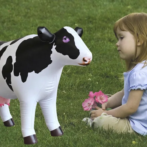 Miniatura 5 de Jet Creations Animal inflable de vaca para bebé de 37 pulgadas de largo, ideal para decoración de fiesta de piscina, cumpleaños, niños y adultos