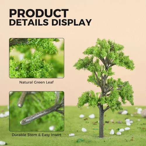 Miniatura 2 de Yetaha 20 piezas de árboles modelo en miniatura, modelo de adorno de plantas pequeñas, arbustos pequeños para hadas, jardín, tren, paisaje