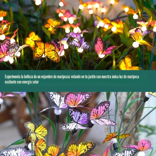 Miniatura 7 de TONULAX Luces Solares de Jardín - Luz de Mariposa Oscilante, Oscilando en el Viento, Luces Solares para Exteriores, Decoración de Jardín, Patio