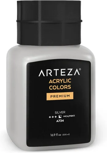 Miniatura 18 de ARTEZA Pintura acrílica, A100 amarillo limón, 33.8 onzas líquidas, tarro de 30.3 fl oz, opaco, de secado rápido, pinturas acrílicas para pintar A503