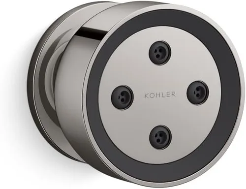 Miniatura 14 de KOHLER 26299-BL - Spray redondo de una sola función, rociador giratorio semiempotrado para pared de ducha, 2.5 GPM, negro mate Mate negro