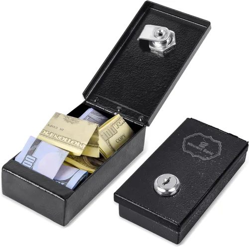 Banco de ganadores, caja de metal para jugadores, banco ganador con llave de casino, mini caja de seguridad para jugadores, caja de juego portátil