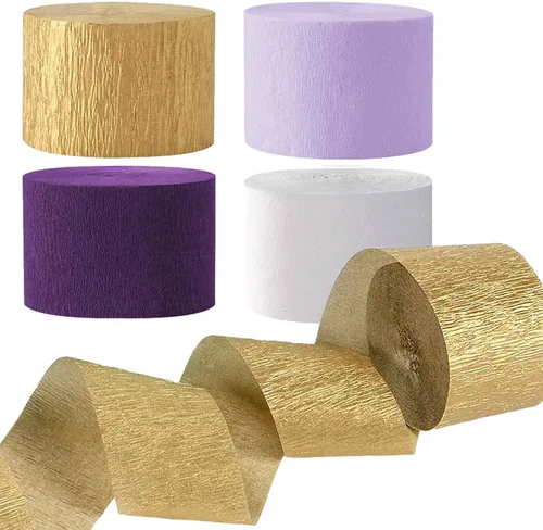 Miniatura 4 de AIM & GGKK Serpentinas de papel crepé azul de 1.8 pulgadas, 6 rollos de decoración de fiesta, un rollo de 82 pies por volumen para fiesta de Boda