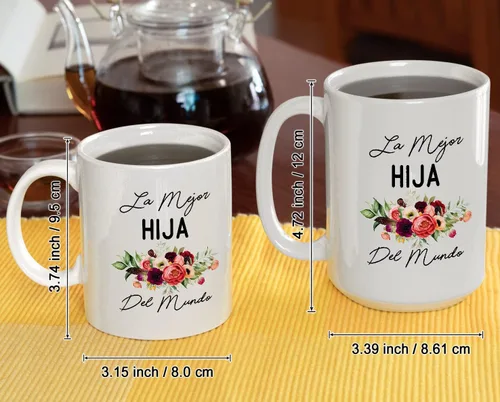 Miniatura 7 de Fantastic Gifts Taza La Mejor Hija Del Mundo, regalo para hija, taza de la mejor hija del mundo, regalo de cumpleaños, regalo para el día de la Madre