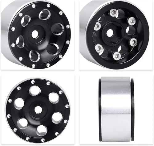 Miniatura 5 de 1.0 Beadlock Wheels 1" Micro llantas de rueda para todos 1/24 Escala Axial SCX24 RC Crawler Car Upgrades Accesorios