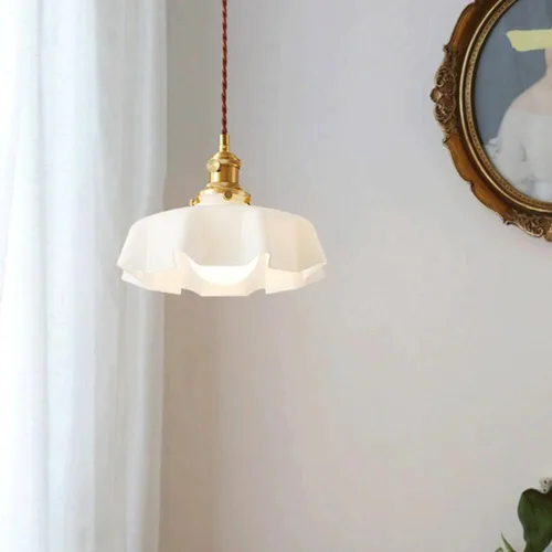Miniatura 3 de Modern Dining Room Pendant Lights, Mid Century Flower Shape Glass Shade Ceiling Hanging Lighting, Industrial Metal Chandeliers for Kitchen Island