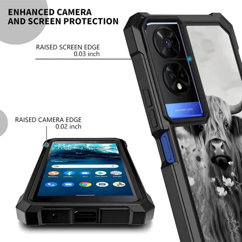 Miniatura 3 de Funda para teléfono TCL 50 XE 5G y TCL 50 XE Nxtpaper 5G con protector de pantalla, protección de cuerpo completo, parachoques de silicona