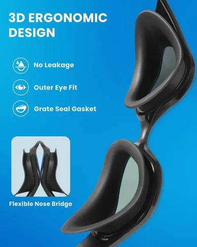Miniatura 5 de Freela Gafas de natación polarizadas unisex para adultos, protección UV400, antivaho de 180° de ancho, visión clara para hombres, mujeres y jóvenes
