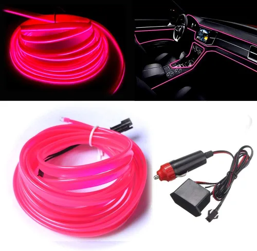 Miniatura 21 de MaxLax Tira de Iluminación LED de Neón Azul para Interior de Auto - 9.84 Pies de Cable EL de 12V Flexible con Protección de Fusible Integrada