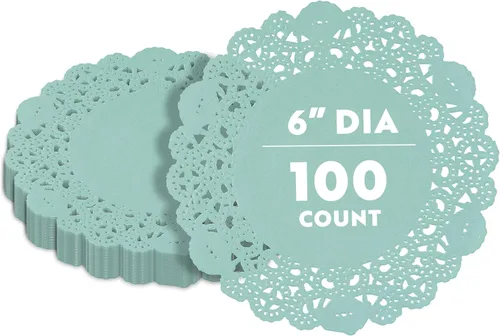 Miniatura 86 de Restaurantware Pastry Tek Blondas de Encaje de 4 x 4 Pulgadas 100 Vajilla Decorativa - Blondas de Mesa Desechables Redondas de Papel Negro