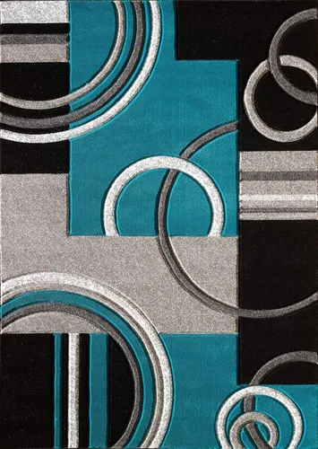 Miniatura 3 de Glory Rugs - Tapete moderno suave tallado a mano, alfombra contemporánea con textura mullida prémium para interior, sala de estar, comedor y Turquesa