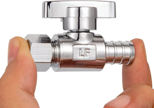 Miniatura 4 de Válvula de Parada Recta Pex de 1/2", Válvula de Cierre para Lavabo e Inodoro, Paquete de 2 Válvulas de Parada Recta Giratorias 3/8" DE Compresión X