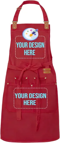 Miniatura 23 de BeautyWill Delantal personalizado personalizado para hombres y mujeres, delantales de cocina personalizados con bolsillos, nombre, texto, logotipo