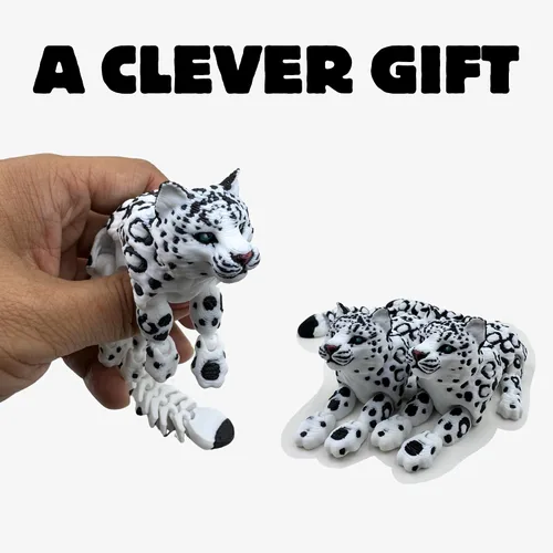 Miniatura 21 de Yipintang Criaturas Impresas en 3D Animales Flexibles - Juego de Animales Fidget de 7 Pulgadas para Decoración de Estantes (Pareja de León Adulto)