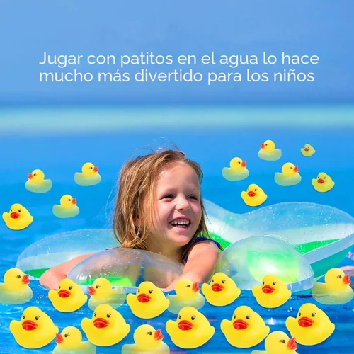 Miniatura 5 de Juguetes de baño de patos de goma, 50 piezas de mini patos a granel para niños, decoración de baby shower, regalos de fiesta de cumpleaños, regalo