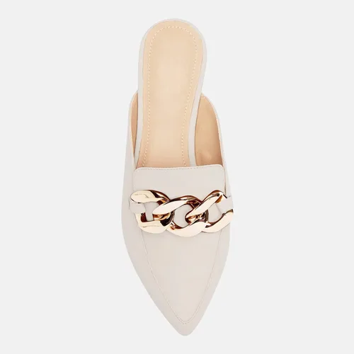 Miniatura 4 de Juliet Holy Mocasines planos para mujer, con puntera puntiaguda, sin espalda, sin cordones, con cadena de metal